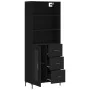 Aparador alto madera contrachapada negro 69,5x34x180 cm de vidaXL, Aparadores - Ref: Foro24-3189510, Precio: 163,73 €, Descue...