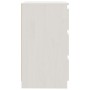 Mesita de noche madera maciza de mango blanco 60x36x64 cm