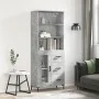 Aparador alto madera contrachapada gris hormigón 69,5x34x180 cm de vidaXL, Aparadores - Ref: Foro24-3189513, Precio: 146,10 €...