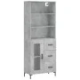 Aparador alto madera contrachapada gris hormigón 69,5x34x180 cm de vidaXL, Aparadores - Ref: Foro24-3189513, Precio: 146,10 €...