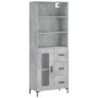 Aparador alto madera contrachapada gris hormigón 69,5x34x180 cm by vidaXL, Sideboards - Ref: Foro24-3189513, Price: 156,36 €,...