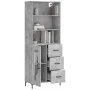 Aparador alto madera contrachapada gris hormigón 69,5x34x180 cm de vidaXL, Aparadores - Ref: Foro24-3189513, Precio: 146,10 €...