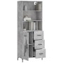 Aparador alto madera contrachapada gris hormigón 69,5x34x180 cm by vidaXL, Sideboards - Ref: Foro24-3189513, Price: 156,36 €,...