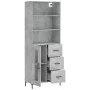 Aparador alto madera contrachapada gris hormigón 69,5x34x180 cm de vidaXL, Aparadores - Ref: Foro24-3189513, Precio: 146,10 €...
