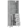 Aparador alto madera contrachapada gris hormigón 69,5x34x180 cm by vidaXL, Sideboards - Ref: Foro24-3189513, Price: 156,36 €,...