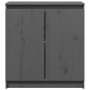 Armario auxiliar madera maciza de pino gris 60x36x65 cm