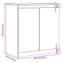 Armario auxiliar madera maciza de pino gris 60x36x65 cm