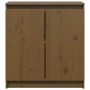 Armario auxiliar madera maciza de pino marrón miel 60x36x65 cm