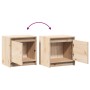 Mesitas de noche 2 uds madera maciza de pino 40x30,5x40 cm