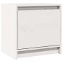 Mesita de noche madera maciza de mango blanco 40x30,5x40 cm
