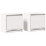 Mesitas de noche 2 uds madera maciza pino blanco 40x30,5x40 cm