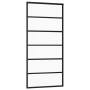 Puerta corredera ESG vidrio y aluminio negra 90x205 cm de vidaXL, Puertas - Ref: Foro24-151015, Precio: 157,89 €, Descuento: %