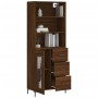 Aparador alto madera contrachapada marrón roble 69,5x34x180 cm de vidaXL, Aparadores - Ref: Foro24-3189516, Precio: 167,36 €,...