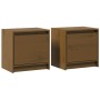 Mesitas de noche 2 uds madera de pino marrón miel 40x30,5x40 cm