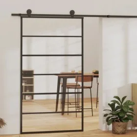 Schiebetür aus ESG-Glas und schwarzem Aluminium, 102 x 205 cm von vidaXL, Türen - Ref: Foro24-151016, Preis: 195,20 €, Rabatt: %