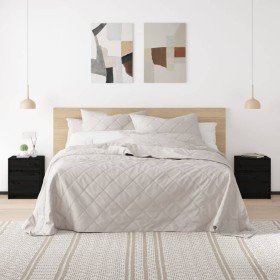 Mesitas de noche 2 uds madera maciza pino negro 40x31x50 cm Mesitas de noche 2 uds madera maciza pino negro 40x31x50 cm