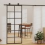 Puerta corredera ESG vidrio y aluminio negra 76x205 cm de vidaXL, Puertas - Ref: Foro24-151017, Precio: 179,41 €, Descuento: %