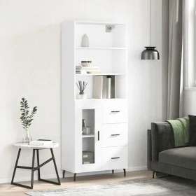 Hohes weißes Sperrholz-Sideboard 69,5 x 34 x 180 cm von vidaXL, Sideboards - Ref: Foro24-3189525, Preis: 153,89 €, Rabatt: %