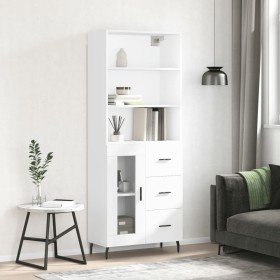 Hohes weißes Sperrholz-Sideboard 69,5 x 34 x 180 cm von vidaXL, Sideboards - Ref: Foro24-3189525, Preis: 163,70 €, Rabatt: %