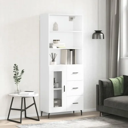 Hohes weißes Sperrholz-Sideboard 69,5 x 34 x 180 cm von vidaXL, Sideboards - Ref: Foro24-3189525, Preis: 153,66 €, Rabatt: %