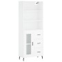 Hohes weißes Sperrholz-Sideboard 69,5 x 34 x 180 cm von vidaXL, Sideboards - Ref: Foro24-3189525, Preis: 163,70 €, Rabatt: %