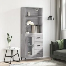 Hohes Sideboard aus sonomagrauem Sperrholz, 69,5 x 34 x 180 cm von vidaXL, Sideboards - Ref: Foro24-3189531, Preis: 153,51 €,...