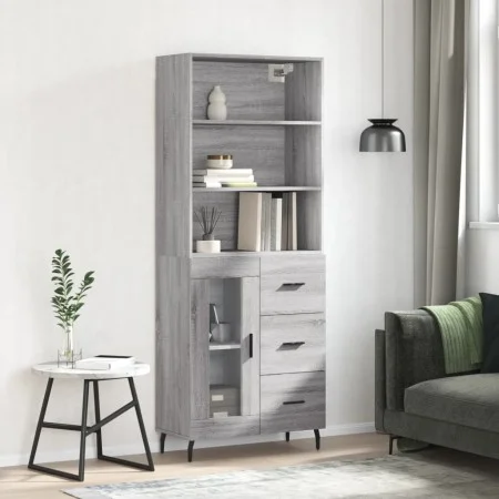 Aparador alto madera contrachapada gris sonoma 69,5x34x180 cm de vidaXL, Aparadores - Ref: Foro24-3189531, Precio: 155,50 €, ...