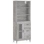 Aparador alto madera contrachapada gris sonoma 69,5x34x180 cm de vidaXL, Aparadores - Ref: Foro24-3189531, Precio: 165,13 €, ...