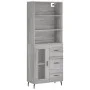 Aparador alto madera contrachapada gris sonoma 69,5x34x180 cm de vidaXL, Aparadores - Ref: Foro24-3189531, Precio: 155,50 €, ...