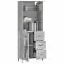Aparador alto madera contrachapada gris sonoma 69,5x34x180 cm de vidaXL, Aparadores - Ref: Foro24-3189531, Precio: 165,13 €, ...