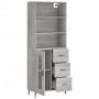 Aparador alto madera contrachapada gris sonoma 69,5x34x180 cm de vidaXL, Aparadores - Ref: Foro24-3189531, Precio: 165,13 €, ...