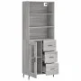 Aparador alto madera contrachapada gris sonoma 69,5x34x180 cm de vidaXL, Aparadores - Ref: Foro24-3189531, Precio: 155,50 €, ...