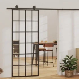 Schiebetür aus ESG-Glas und schwarzem Aluminium, 76 x 205 cm von vidaXL, Türen - Ref: Foro24-151020, Preis: 146,43 €, Rabatt: %