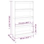 Estantería/divisor de espacios pino marrón miel 80x30x135,5 cm