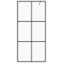 Accessible shower screen made of transparent black tempered glass, 90x195 cm. by vidaXL, Shower walls and screens - Ref: Foro...