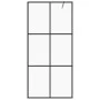 Accessible shower screen made of transparent black tempered glass, 90x195 cm. by vidaXL, Shower walls and screens - Ref: Foro...