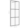 Accessible shower screen made of transparent black tempered glass, 90x195 cm. by vidaXL, Shower walls and screens - Ref: Foro...