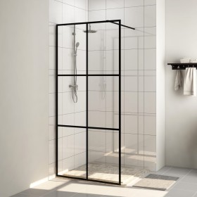 Mampara ducha accesible vidrio ESG transparente negro 100x195cm