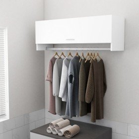 Armario de madera contrachapada blanco 100x32,5x35 cm