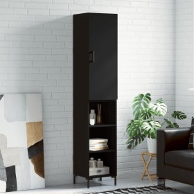 Aparador de madera contrachapada negro 34,5x34x180 cm de vidaXL, Aparadores - Ref: Foro24-3198978, Precio: 93,67 €, Descuento: %