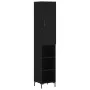 Aparador de madera contrachapada negro 34,5x34x180 cm de vidaXL, Aparadores - Ref: Foro24-3198978, Precio: 91,71 €, Descuento: %