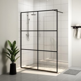 Mampara de ducha accesible vidrio ESG claro negro 140x195 cm