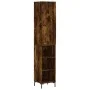 Aparador de madera contrachapada roble ahumado 34,5x34x180 cm de vidaXL, Aparadores - Ref: Foro24-3198982, Precio: 86,96 €, D...