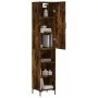 Aparador de madera contrachapada roble ahumado 34,5x34x180 cm de vidaXL, Aparadores - Ref: Foro24-3198982, Precio: 86,96 €, D...