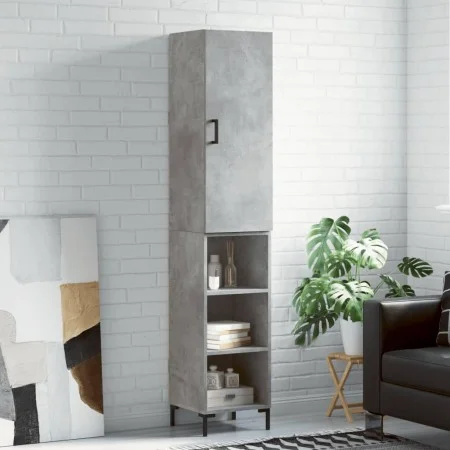 Aparador de madera contrachapada gris hormigón 34,5x34x180 cm de vidaXL, Aparadores - Ref: Foro24-3198981, Precio: 86,67 €, D...