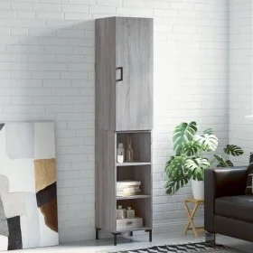 Aparador alto madera contrachapada gris Sonoma 34,5x34x180 cm de vidaXL, Aparadores - Ref: Foro24-3198983, Precio: 87,65 €, D...