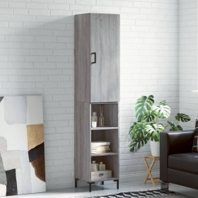 Tall Sonoma gray plywood sideboard 34.5x34x180 cm by vidaXL, Sideboards - Ref: Foro24-3198983, Price: 90,42 €, Discount: %