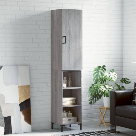 Aparador alto madera contrachapada gris Sonoma 34,5x34x180 cm de vidaXL, Aparadores - Ref: Foro24-3198983, Precio: 90,17 €, D...