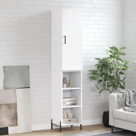 Aparador alto madera contrachapada blanco 34,5x34x180 cm de vidaXL, Aparadores - Ref: Foro24-3198985, Precio: 99,84 €, Descue...
