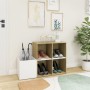 Zapatero de recibidor contrachapado blanco roble 105x35,5x70 cm